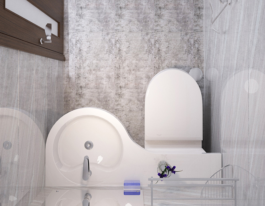 Tam Reçine Fiber Panel Yapısına Sahip Sosyal Konut Entegre Banyo
