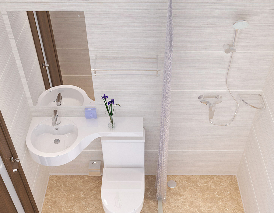 Tam PEC Reçine Fiber Panel Yapılı Otel Modüler Banyosu