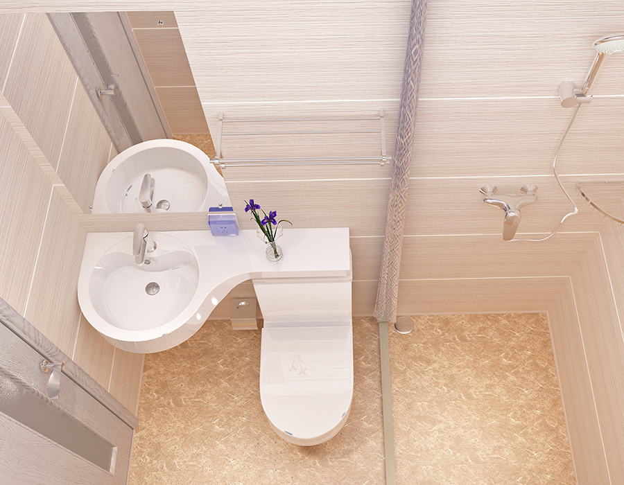 Tam PEC Reçine Fiber Panel Yapılı Otel Modüler Banyosu
