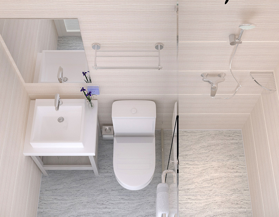 Hızlı Kurulum için Tam Panel Yapılı Modüler Banyo