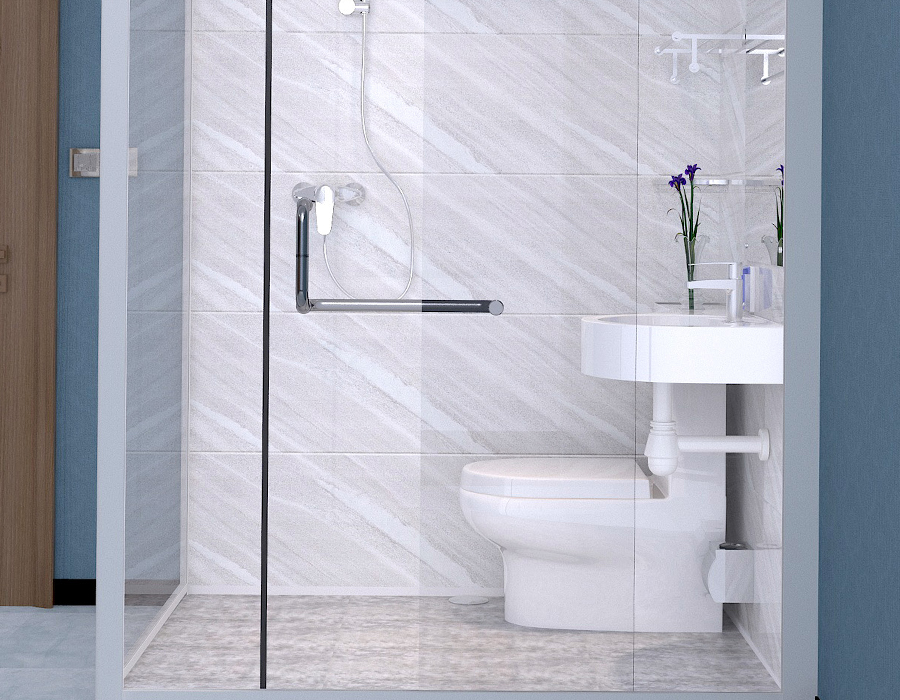 PEC Reçine Fiber İç Panelli Cam Duvar Modüler Entegre Banyo
