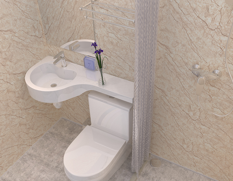 Tüm Paneller PEC Reçine Fiber Modüler Banyo