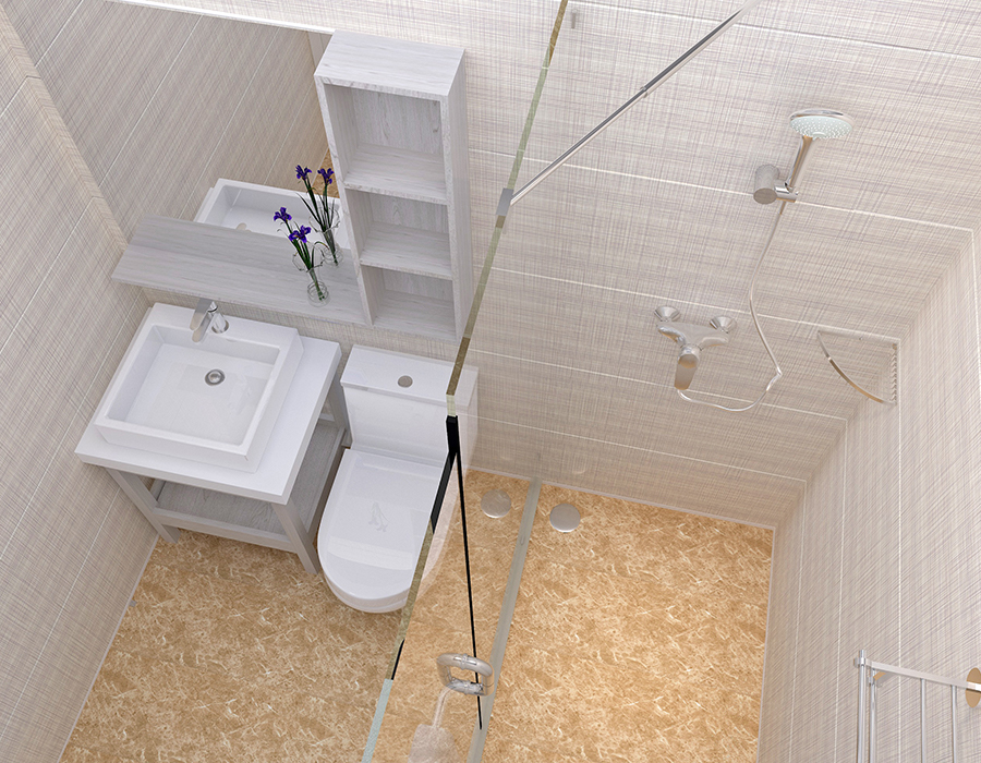 Full PEC Reçine Fiber Panel Sistemli Prefabrik Yatakhane Banyo Ünitesi