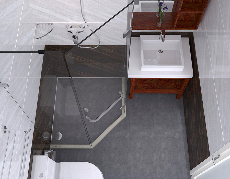 RTM Soft Seramik Tabanlı Prefabrik Otel Banyo Ünitesi Reçine Fiber Panelli