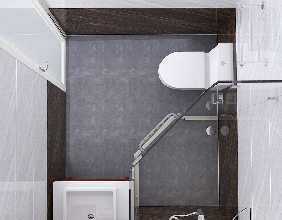 RTM Soft Seramik Tabanlı Prefabrik Otel Banyo Ünitesi Reçine Fiber Panelli