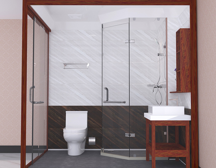 PEC Reçine Fiber Panelli ve RTM Yumuşak Seramik Tabanlı Prefabrik Otel Banyo Ünitesi