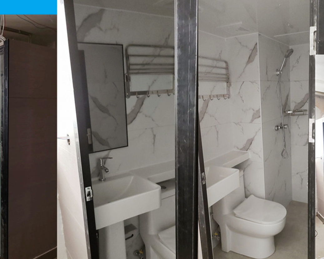 Suzhou tekstil fabrikası yatakhane banyo uygulaması Kounor tüm banyo vaka analizi