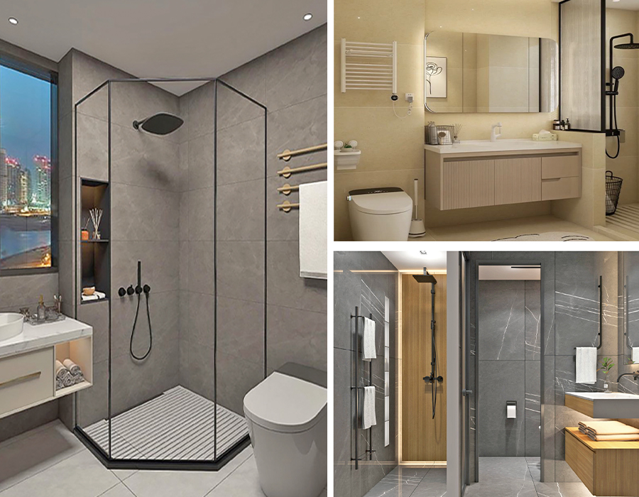 Seramik Karo Kaya Döşeme Yüzeyi Prefabrik Banyo Bölmeleri